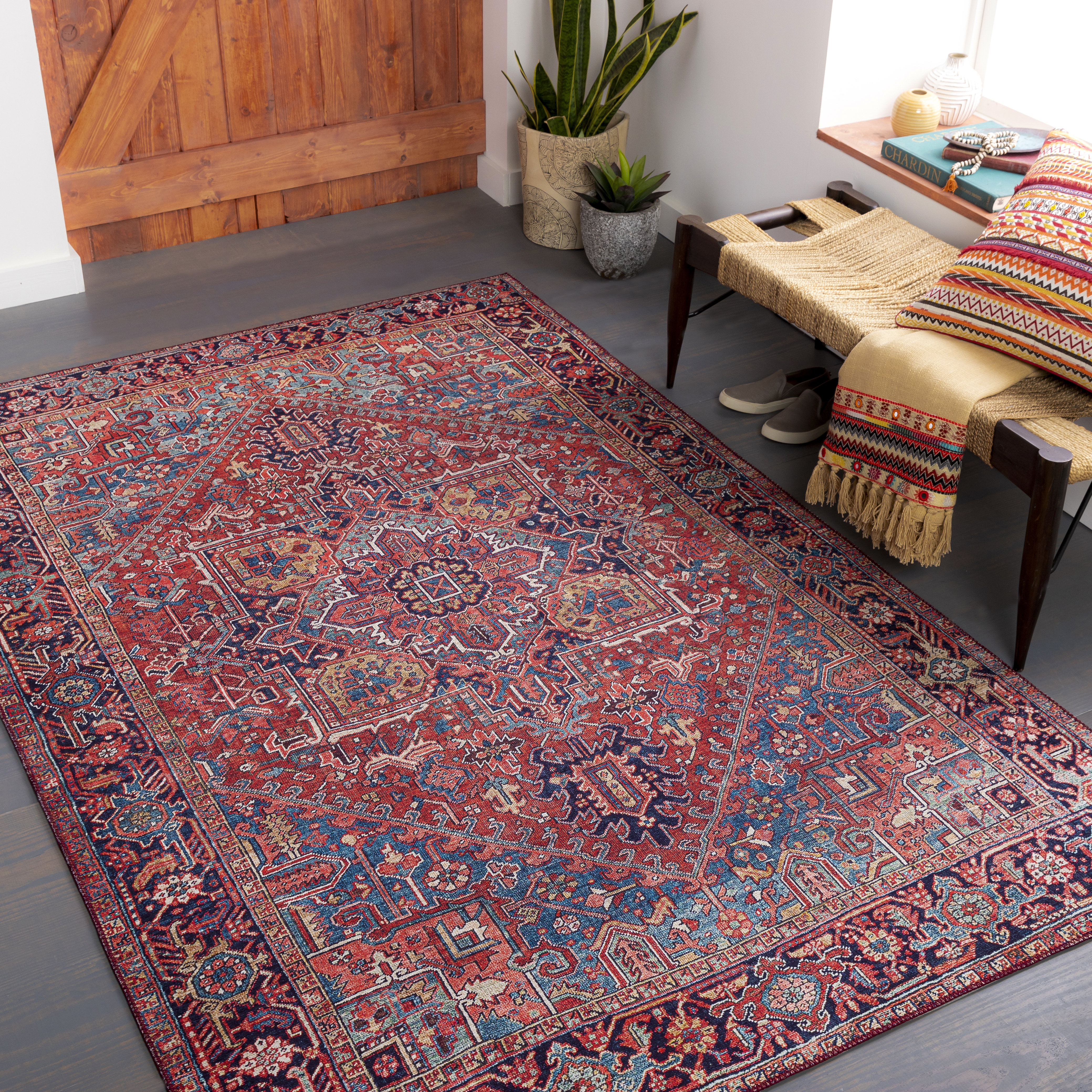 Langley Street® Fleckenstein Oriental Burgandy Area Rug & Reviews